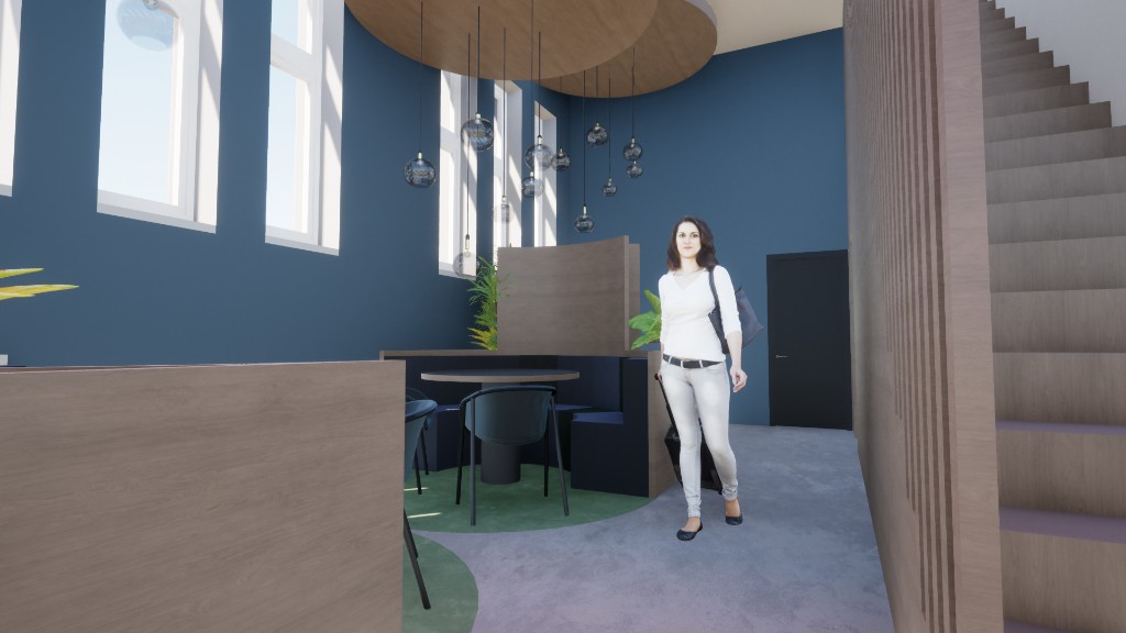 Lobby van het werkcafé