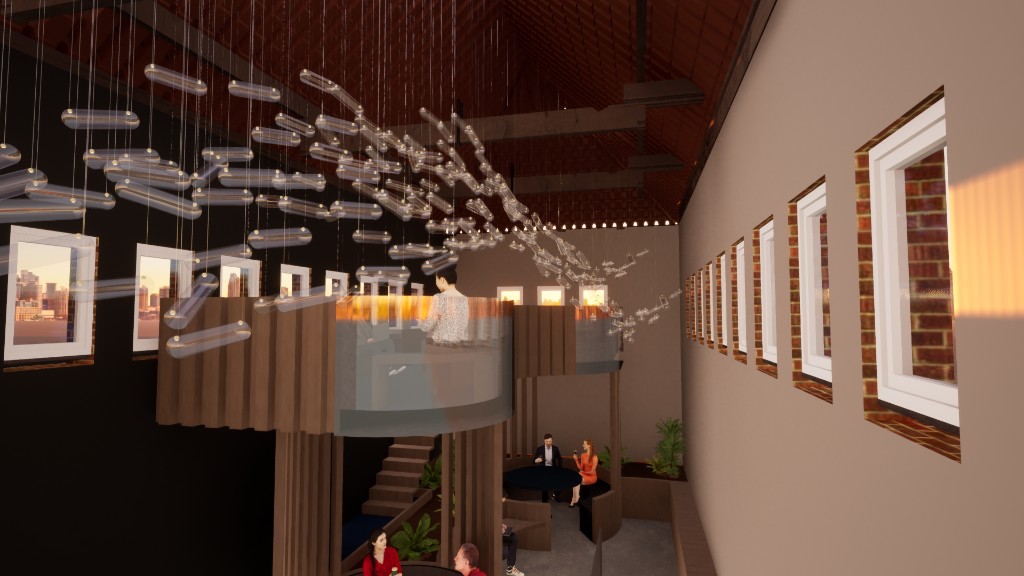Tweede etage met vide en kapconstructie