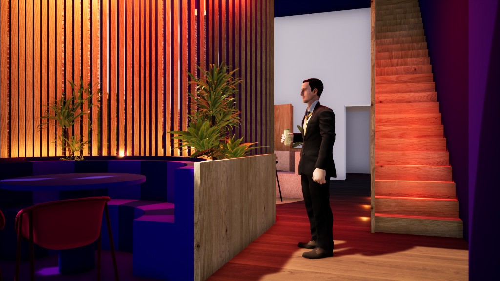 Bar en trap in het werkcafé