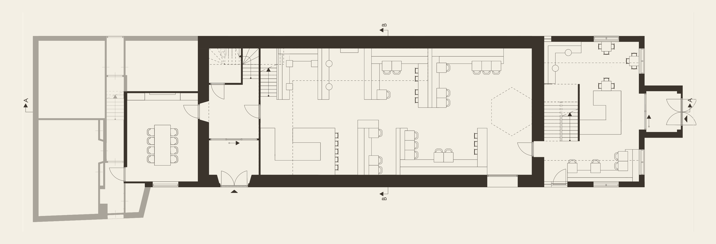Plattegrond begane grond, schaal 1:100