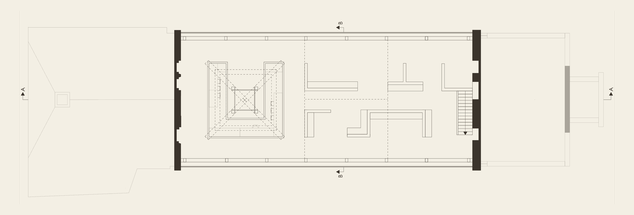 Plattegrond zolder, schaal 1:100